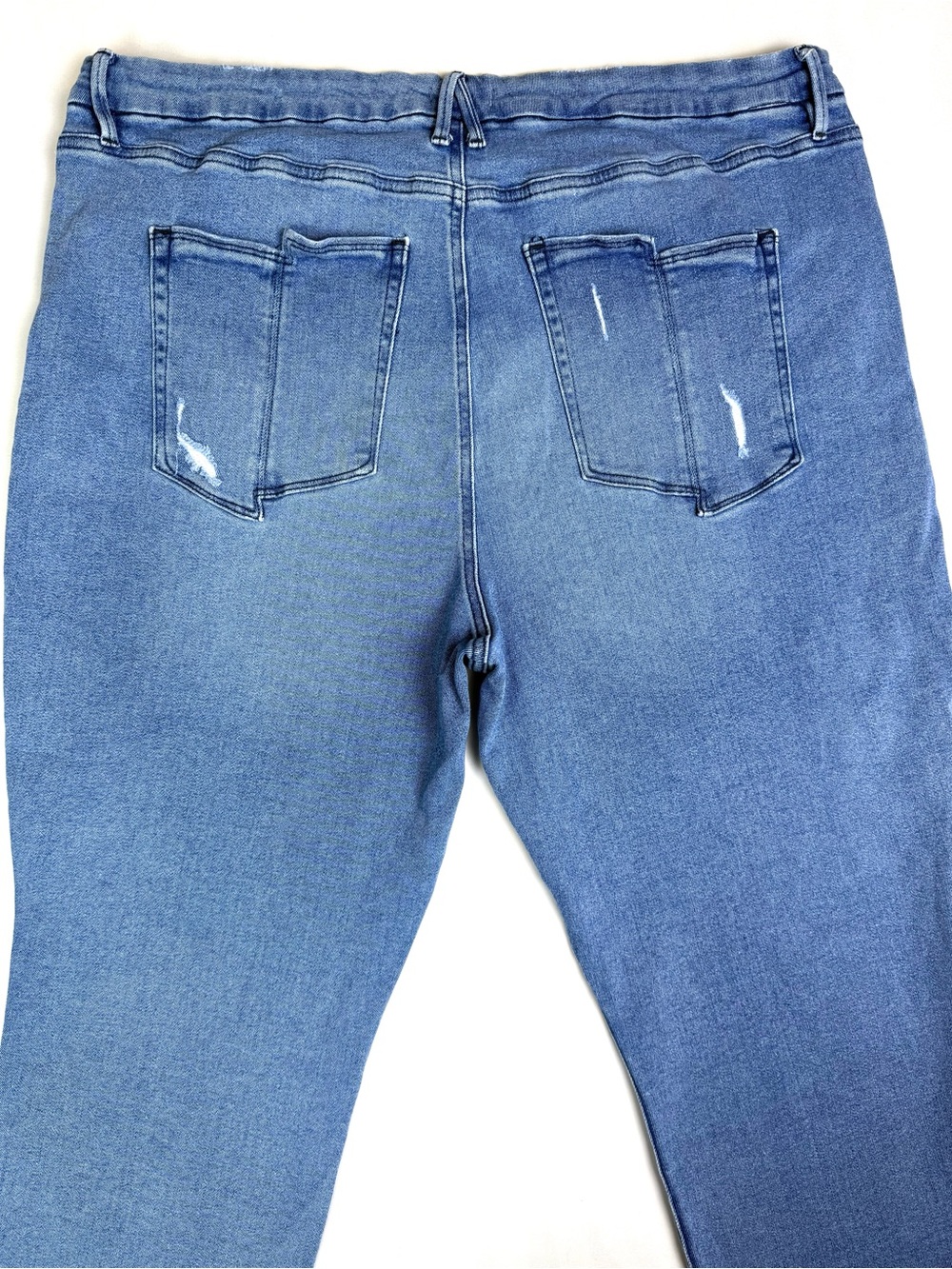 Good American Good Curve Straight Crop Jeans Women's 24 Raw Hem Light Wash - Picture 5 of 11